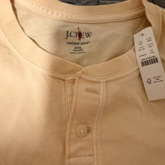 J. Crew Short-sleeve vintage-wash cotton henley - Picture 6 of 6